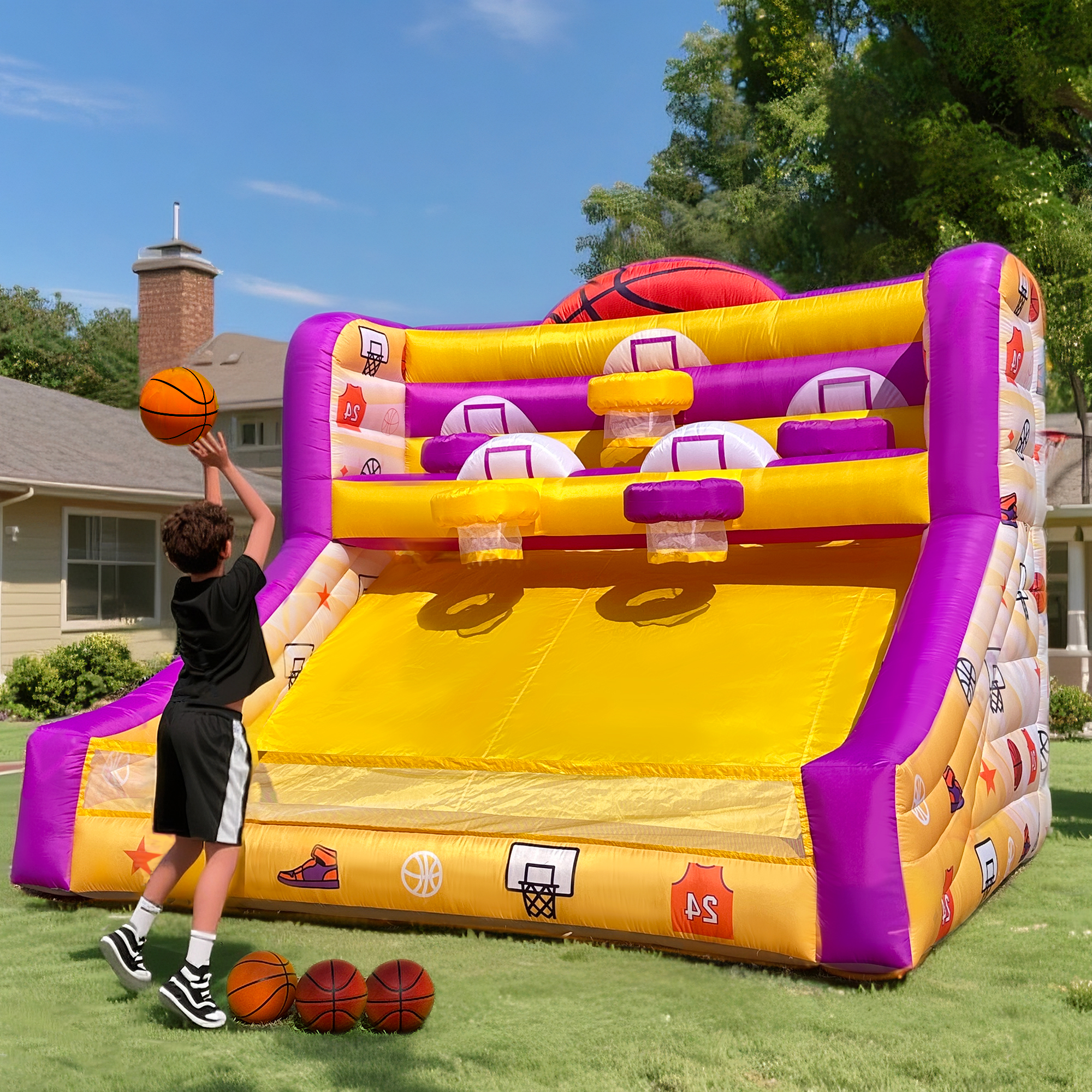 Wellcomer Inflatable Product Wellcomer 20x13Ft Polygon Inflatable Arch - Primary Color