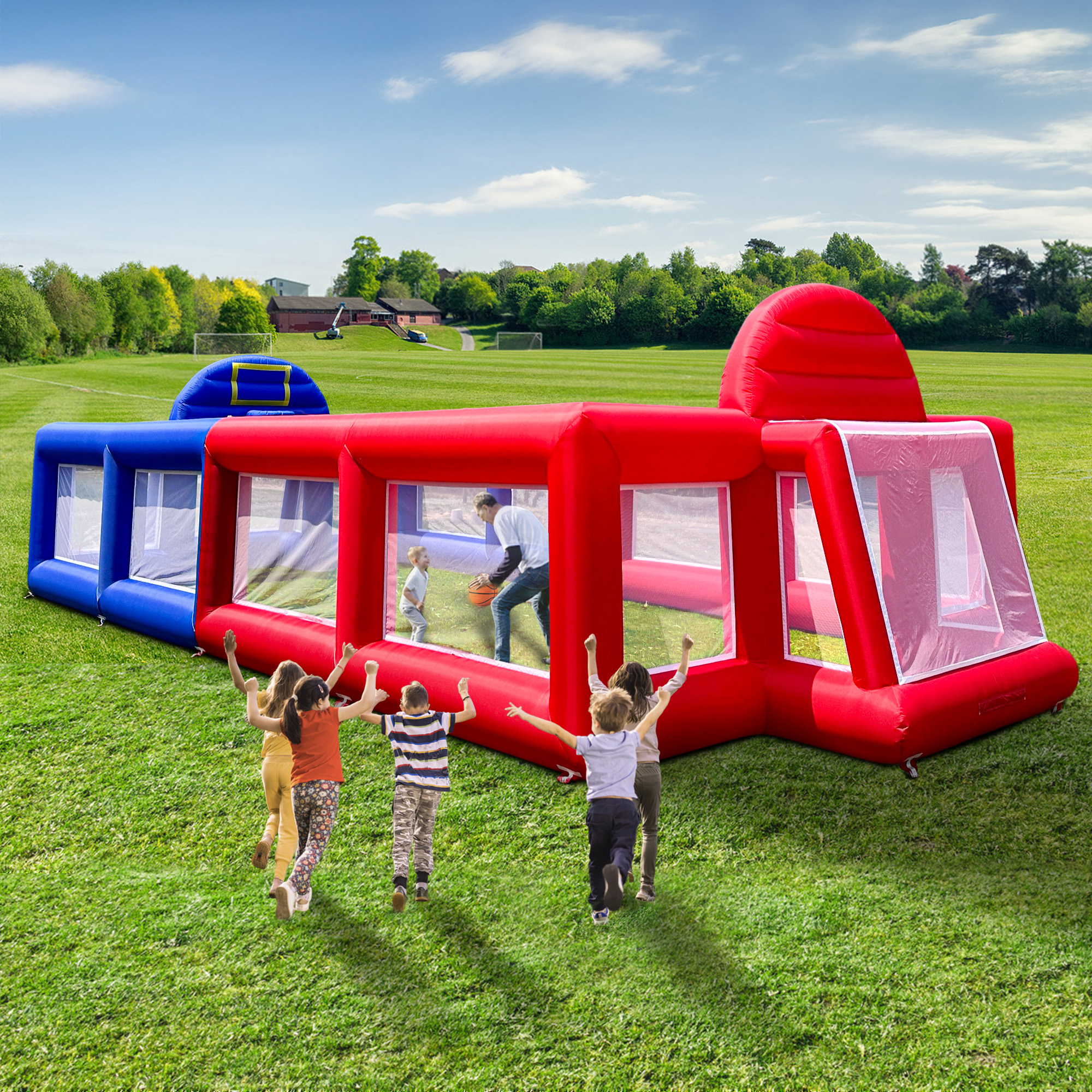 Wellcomer Inflatable Product Wellcomer 40FT Inflatable 3-in-1 Sports Court w/ Blower